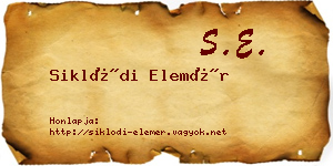 Siklódi Elemér névjegykártya
