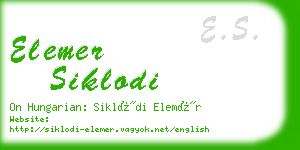 elemer siklodi business card